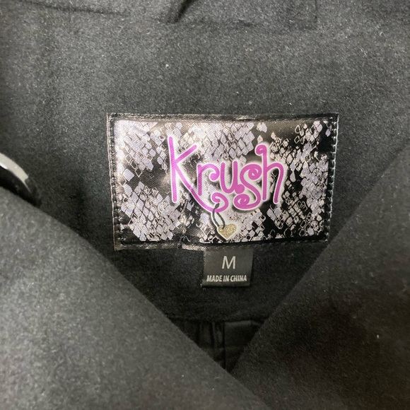 Women’s Krush cape double breasted jacket in Black or Charcoal Gray - Picture 3 of 6